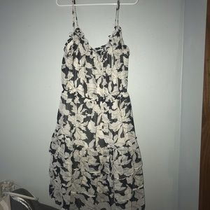 Black and white Hawaiian floral print dress